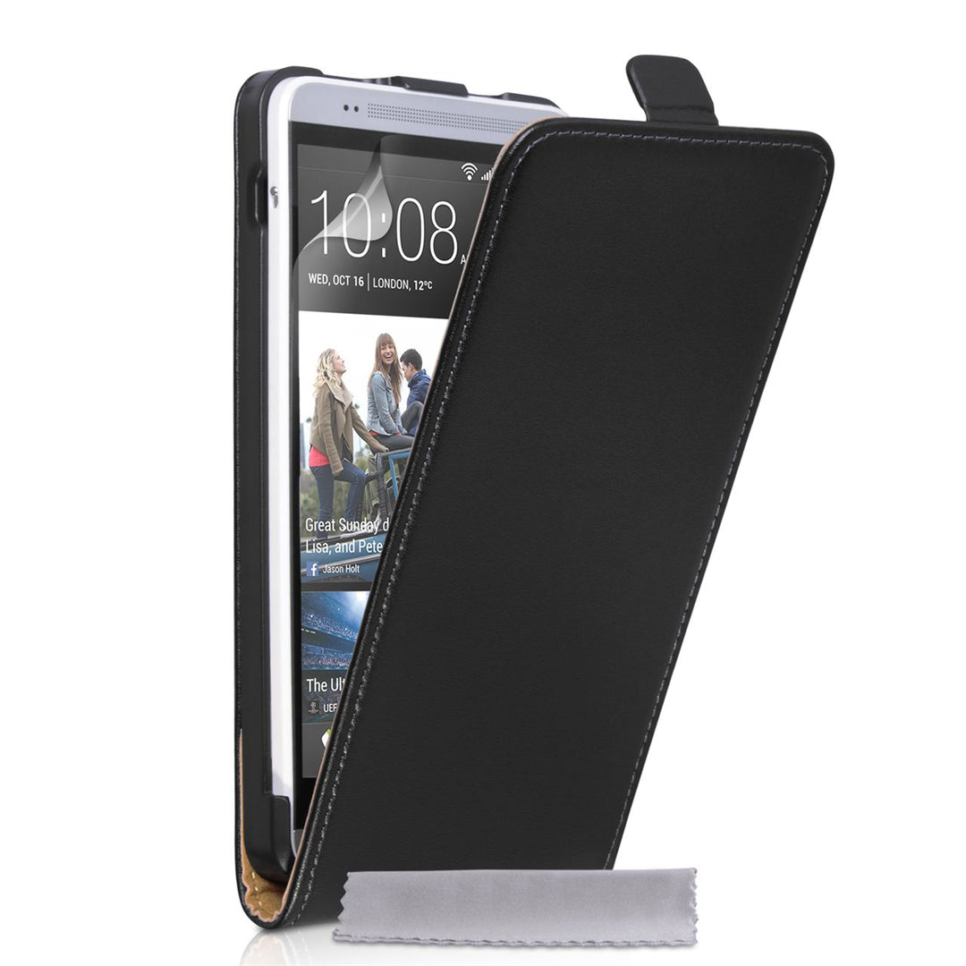 Caseflex HTC One Max Real Leather Flip Case - Black