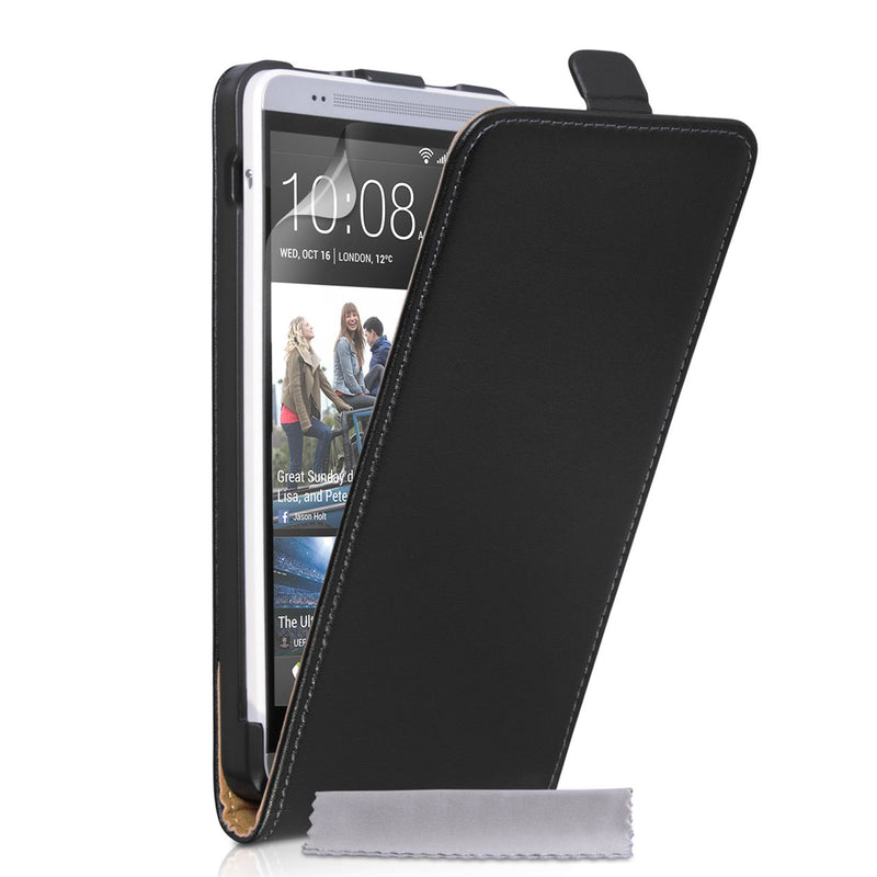 Caseflex HTC One Max Real Leather Flip Case - Black