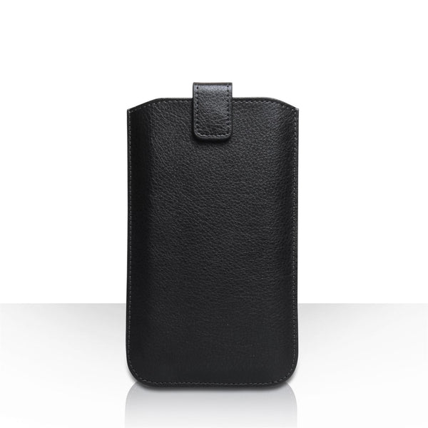 Caseflex Large Textured Faux Leather Return Phone Pouch - Black