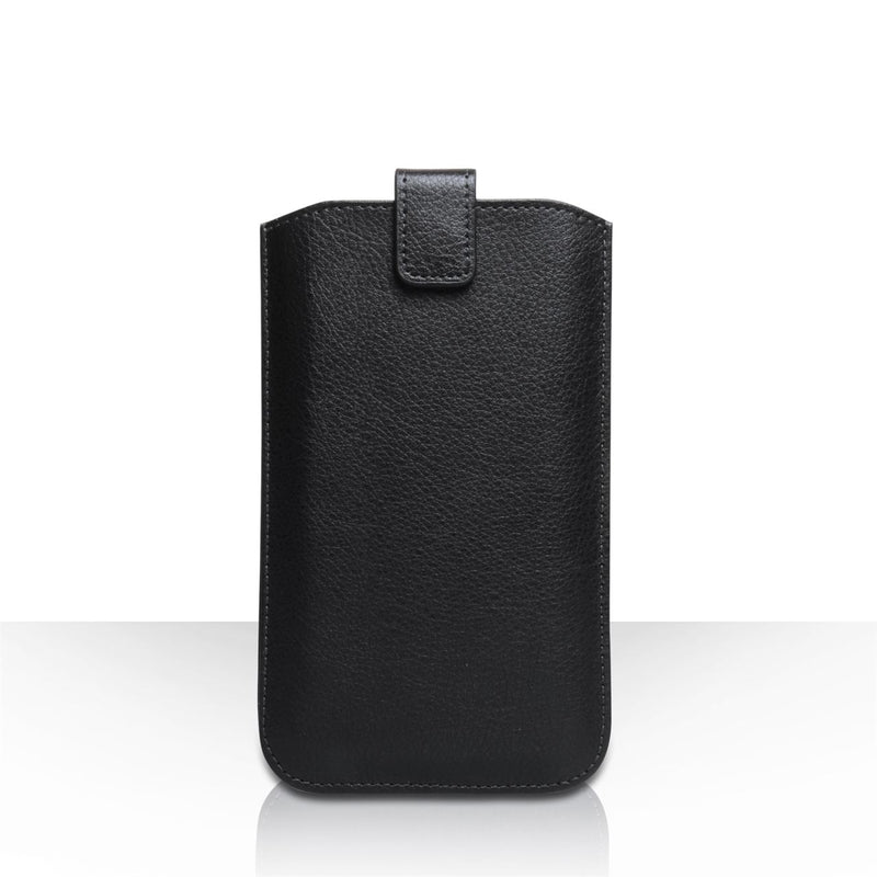 Caseflex Large Textured Faux Leather Return Phone Pouch - Black
