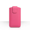 Caseflex Medium Textured Leather-Effect Phone Pouch - Pink