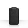 Caseflex Small Real Leather Textured Phone Pouch - Black