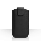 Caseflex Large Textured Faux Leather Phone Pouch - Black