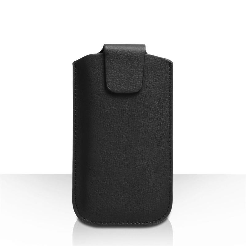 Caseflex Large Textured Faux Leather Phone Pouch - Black