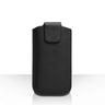 Caseflex Medium Textured Leather-Effect Phone Pouch - Black