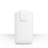 Caseflex Medium Textured Faux Leather Phone Pouch - White