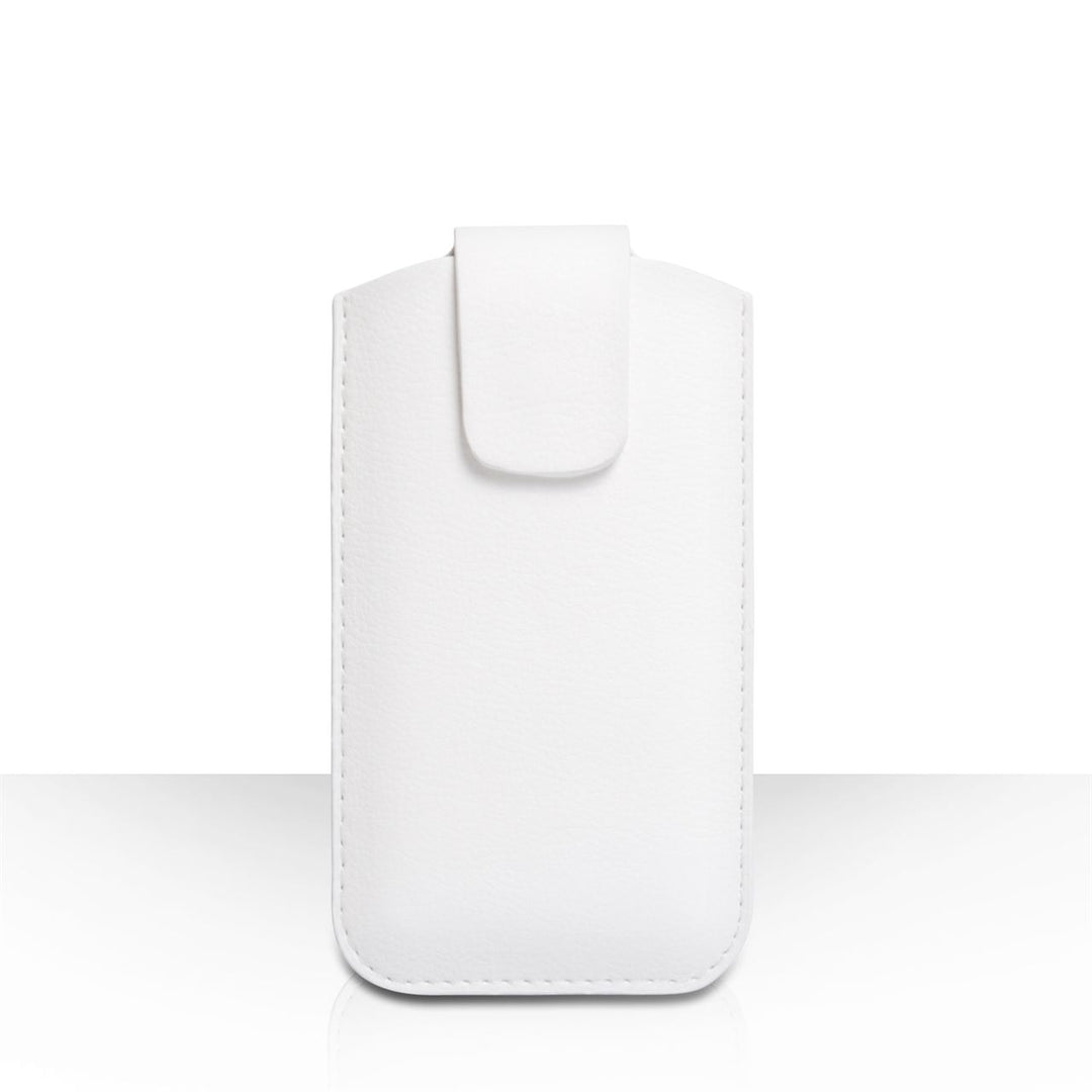 Caseflex Medium Textured Faux Leather Phone Pouch - White