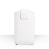 Caseflex Large Textured Faux Leather Phone Pouch - White