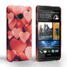 Caseflex HTC One Red Shimmering Hearts Case