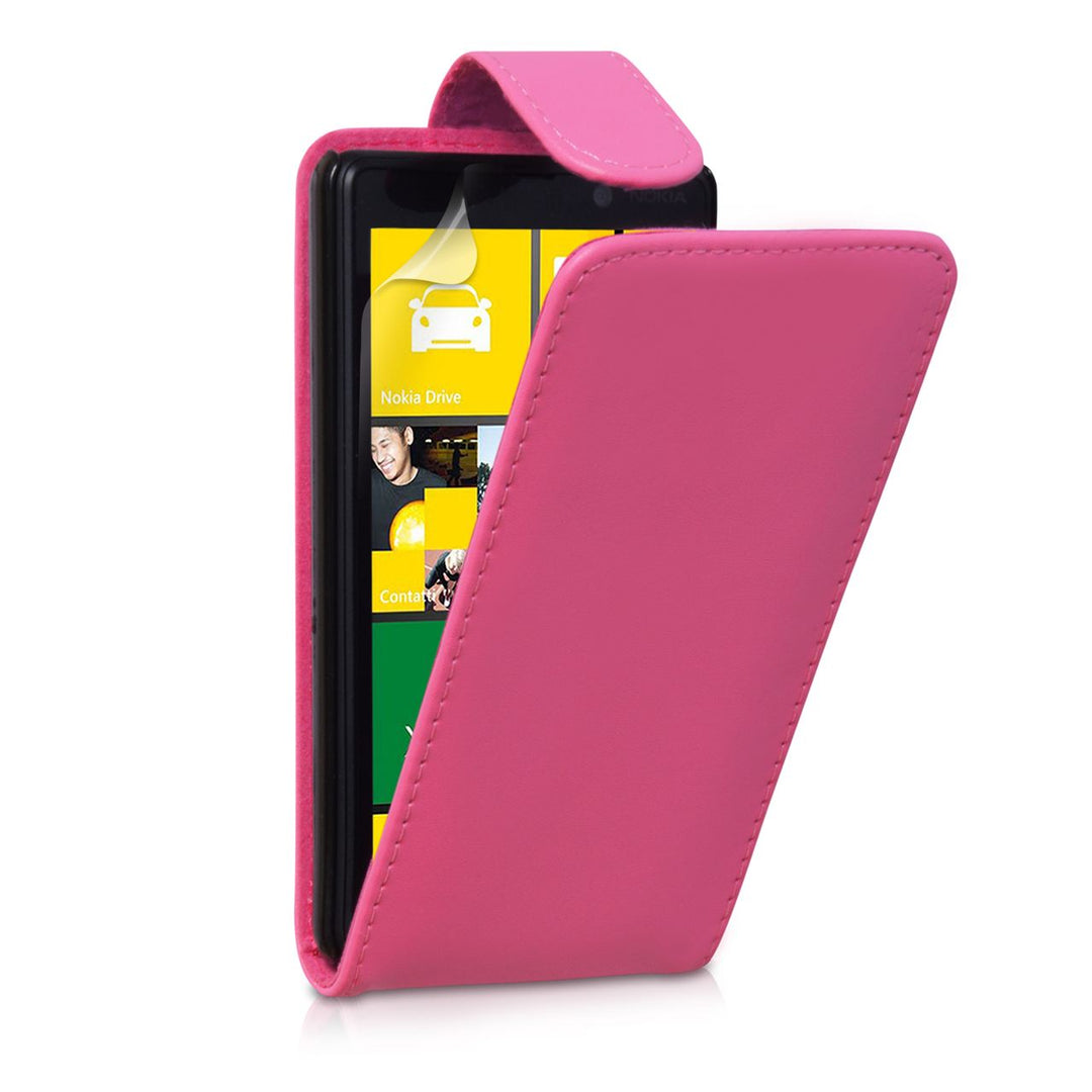 YouSave Nokia Lumia 820 Leather Effect Flip Case - Hot Pink