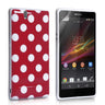 Yousave Accessories Sony Xperia Z Red Polka Dot Silicone Case