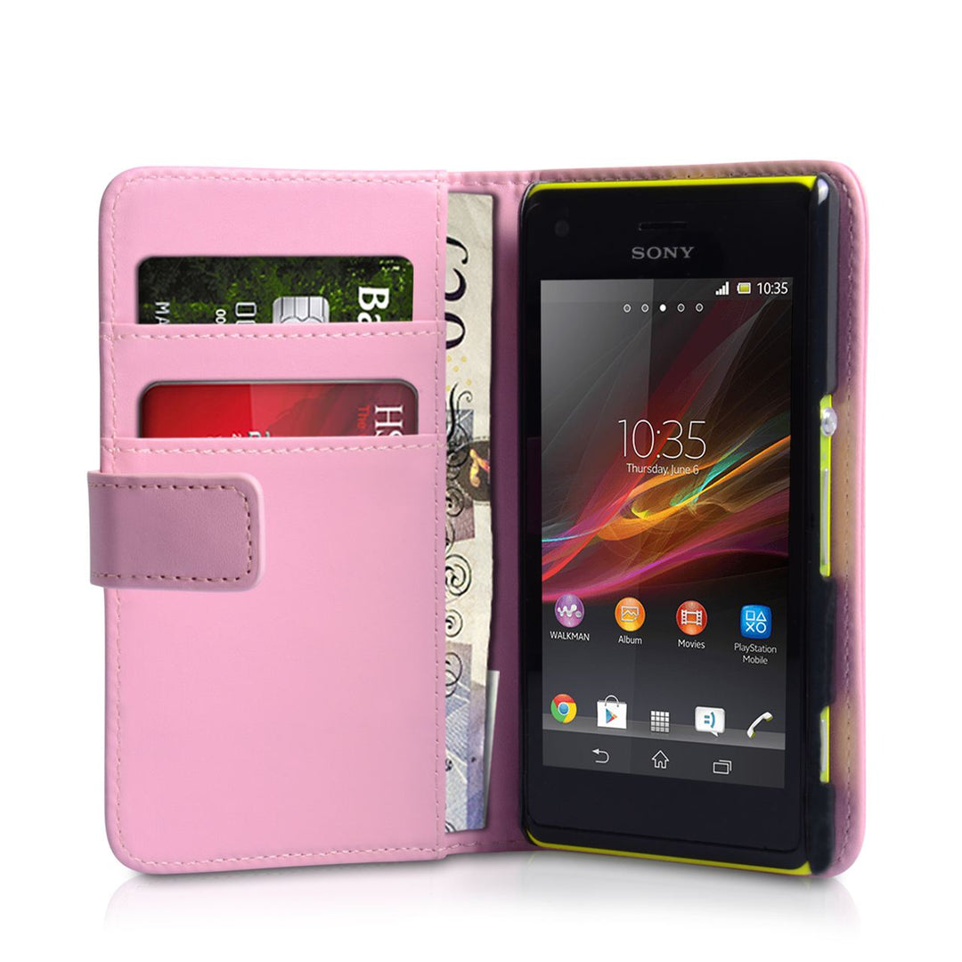 YouSave Sony Xperia M Leather Effect Wallet Case - Baby Pink