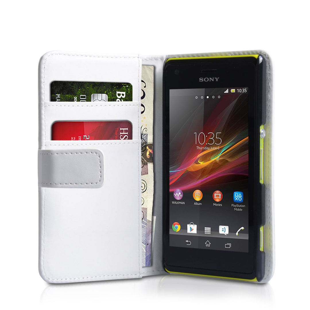 YouSave Accessories Sony Xperia M Leather Effect Wallet Case - White