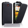 Yousave Accessories HTC One S Embossed Leather-Effect Flip Case Black