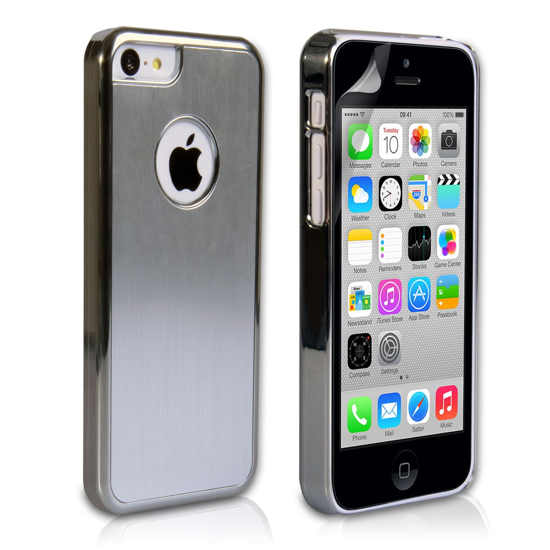 YouSave Accessories iPhone 5C Hard Case - Chrome and Brushed Metal