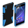 Yousave Accessories Sony Xperia Z2 Tough Mesh Combo Silicone Case - Blue-Black
