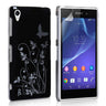 Yousave Accessories Sony Xperia Z2 Floral Butterfly Hard Case - Black-Silver