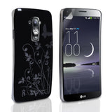 YouSave LG G Flex Floral Butterfly Hard Case - Black-Silver