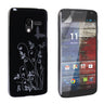 Yousave Accessories Motorola Moto X Floral Butterfly Hard Case - Black-Silver