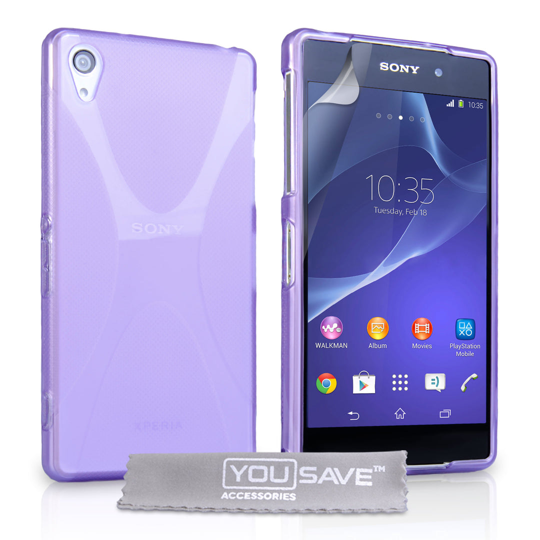 YouSave Accessories Sony Xperia Z2 Silicone Gel X-Line Case - Purple