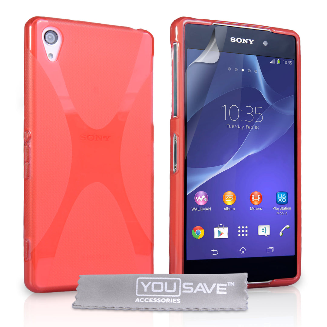 YouSave Accessories Sony Xperia Z2 Silicone Gel X-Line Case - Red