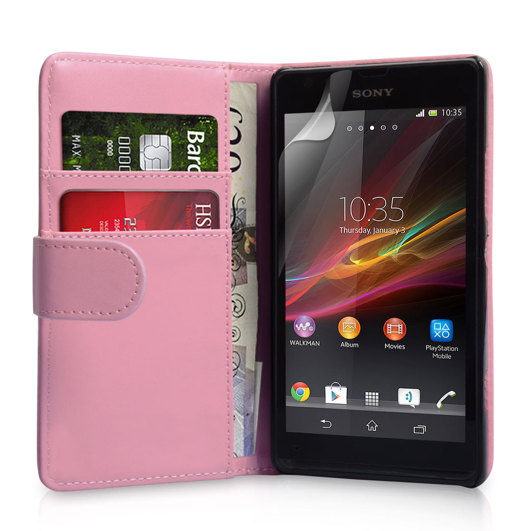 YouSave Sony Xperia SP Leather-Effect Wallet Case - Baby Pink