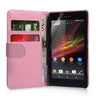 Yousave Accessories Sony Xperia SP Leather-Effect Wallet Case - Baby Pink