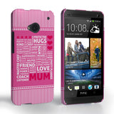 Caseflex HTC One Mum Word Collage Hard Case – Pink