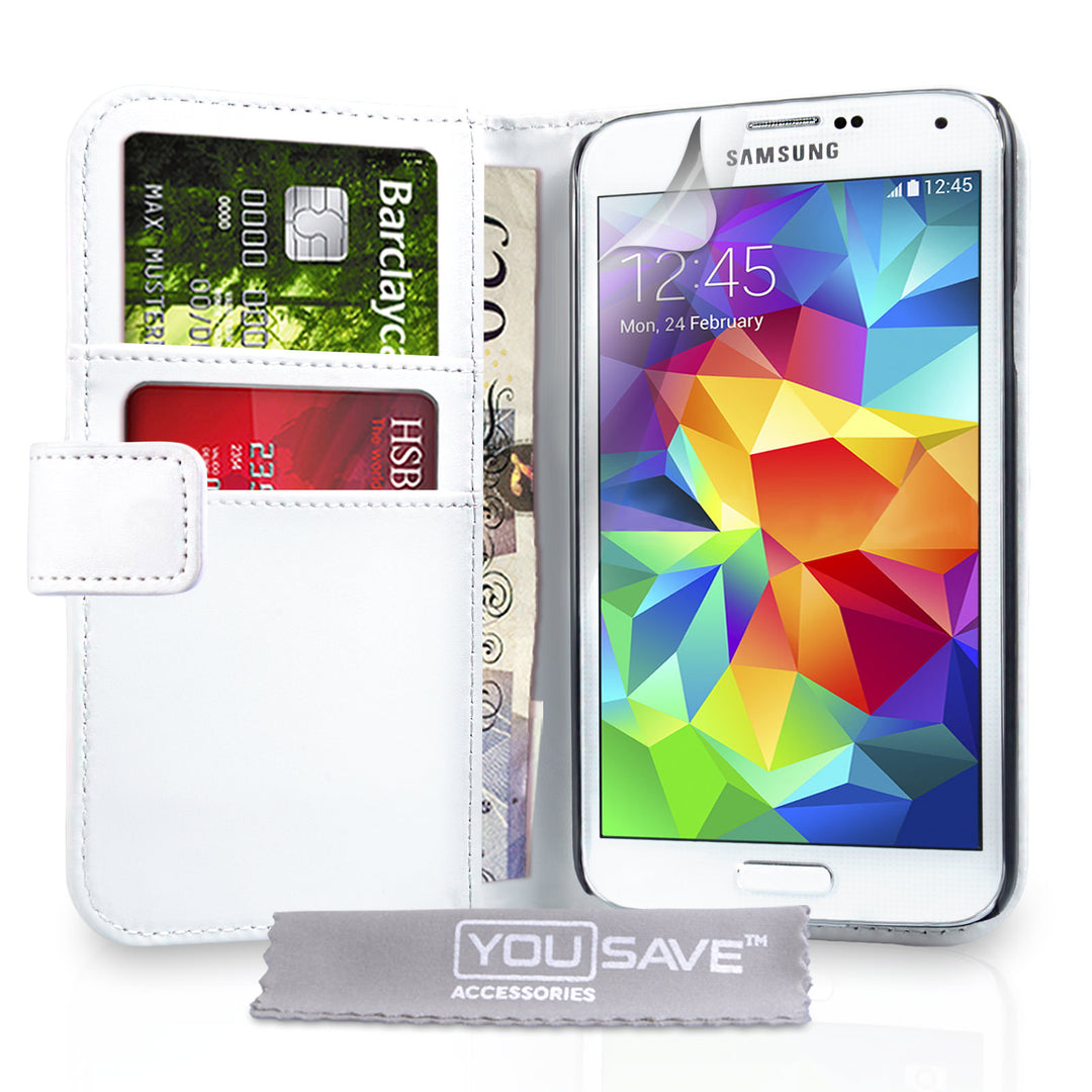 YouSave Samsung Galaxy S5 Leather-Effect Wallet Case - White