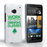 Caseflex HTC One Wilde Drinking Classes Quote Hard Case White-Green
