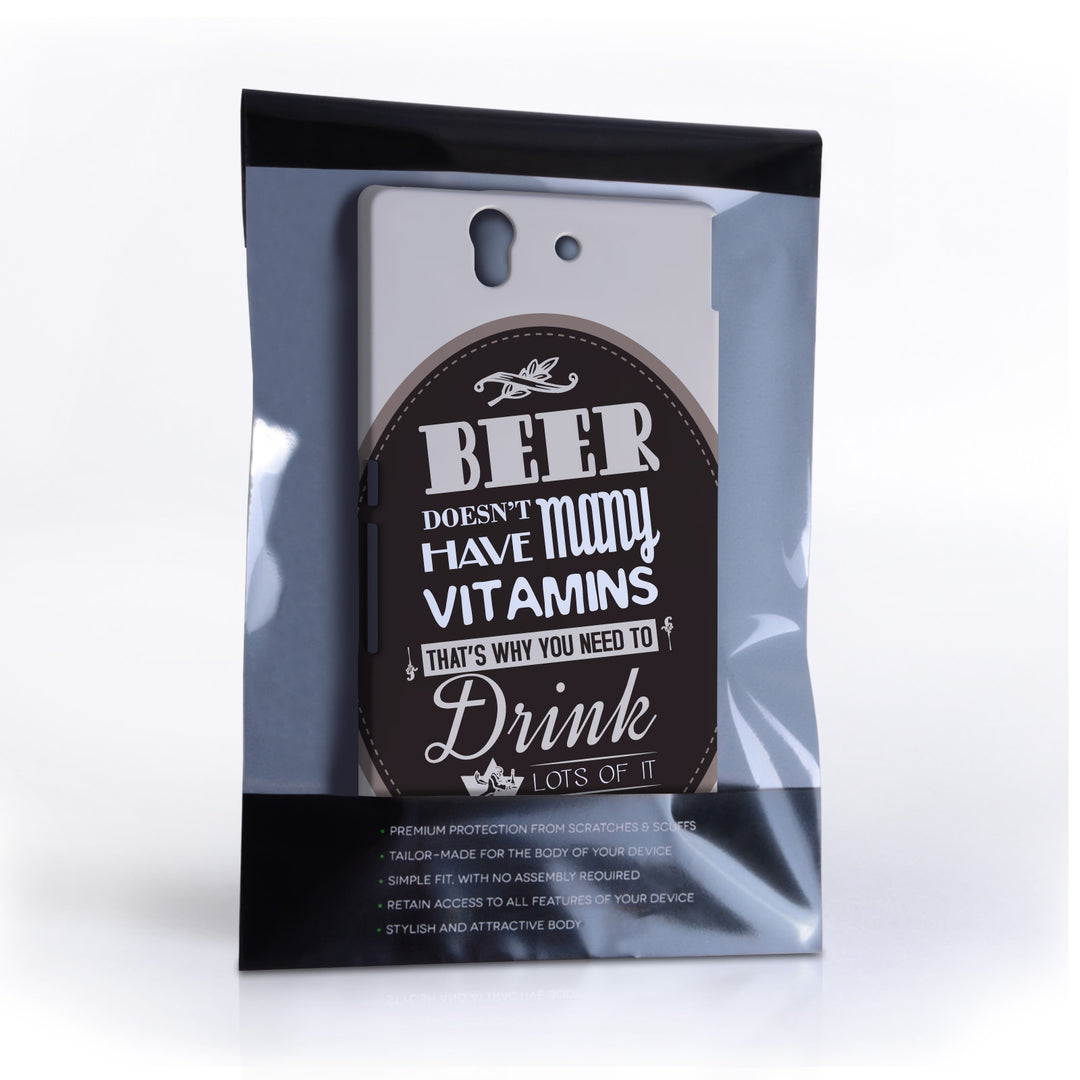 Caseflex Sony Xperia Z Beer Label Quote Hard Case – Brown