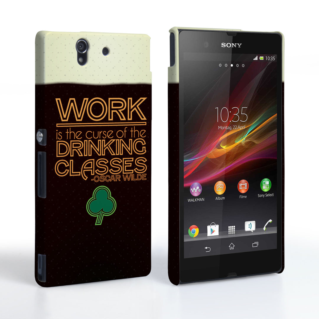Caseflex Sony Xperia Z Wilde Drinking Classes Quote Hard Case - Black
