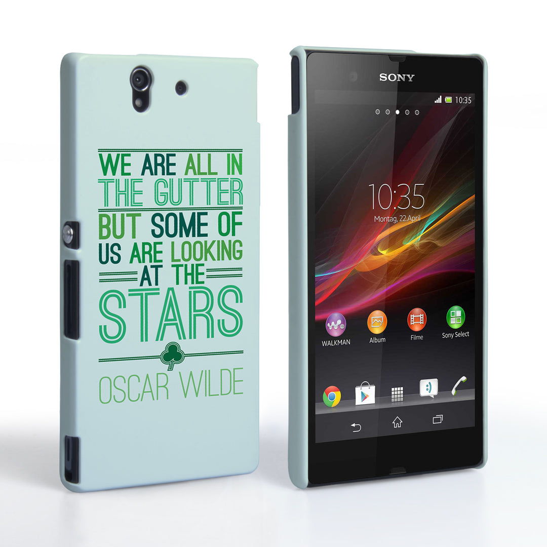 Caseflex Sony Xperia Z Wilde Stars Quote Hard Case – White and Green