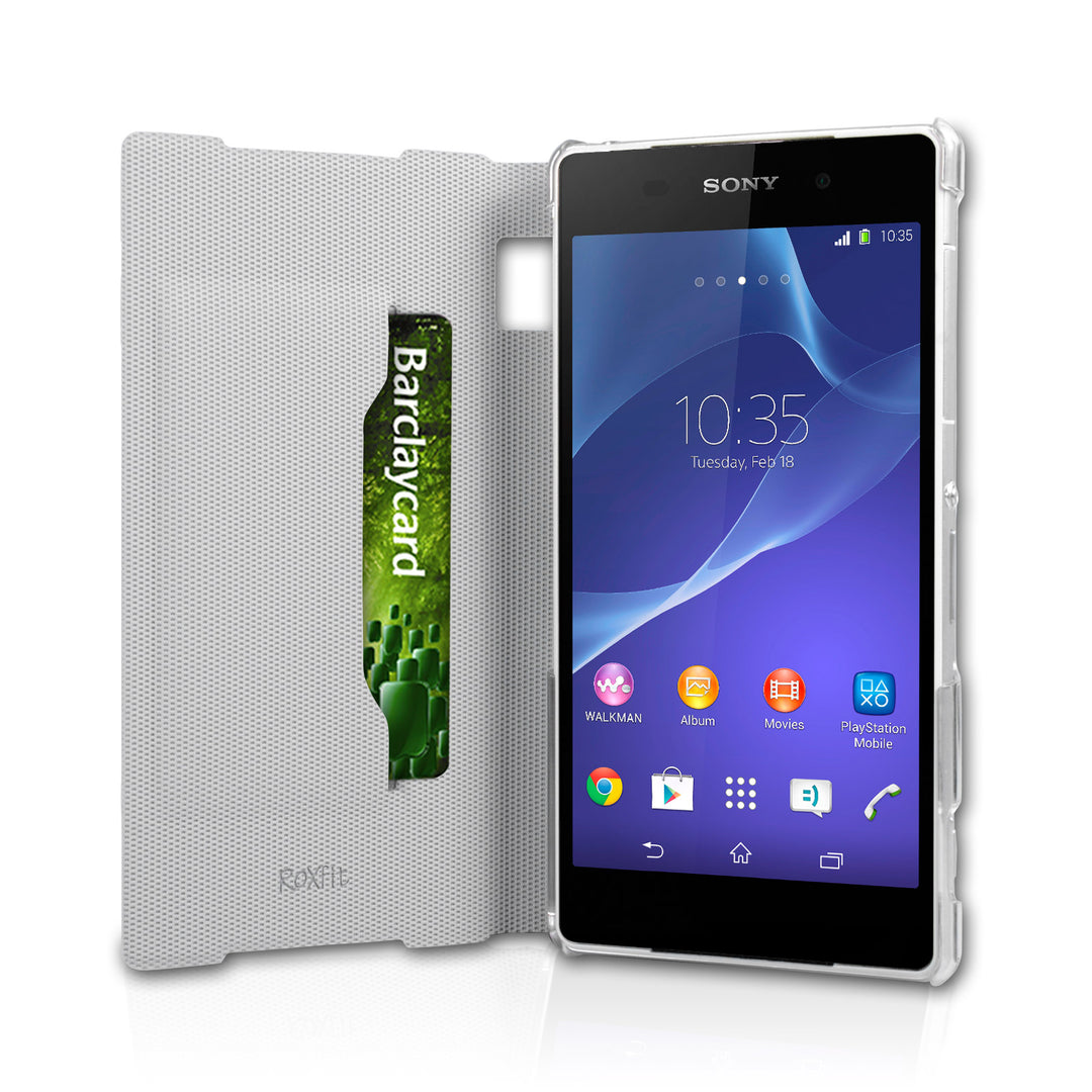 Roxfit Standing Book Case for Sony Xperia Z2 - Polar White