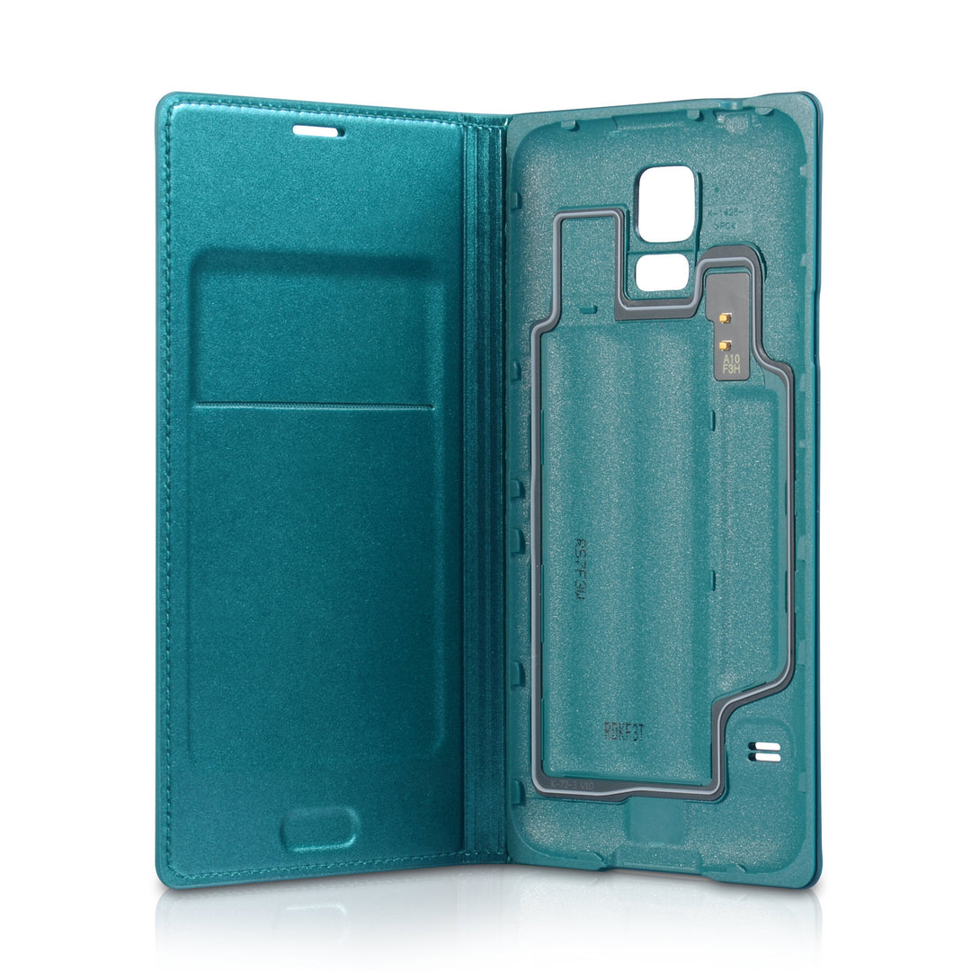 Official Samsung Galaxy S5 Flip Wallet Cover - Blue Topaz