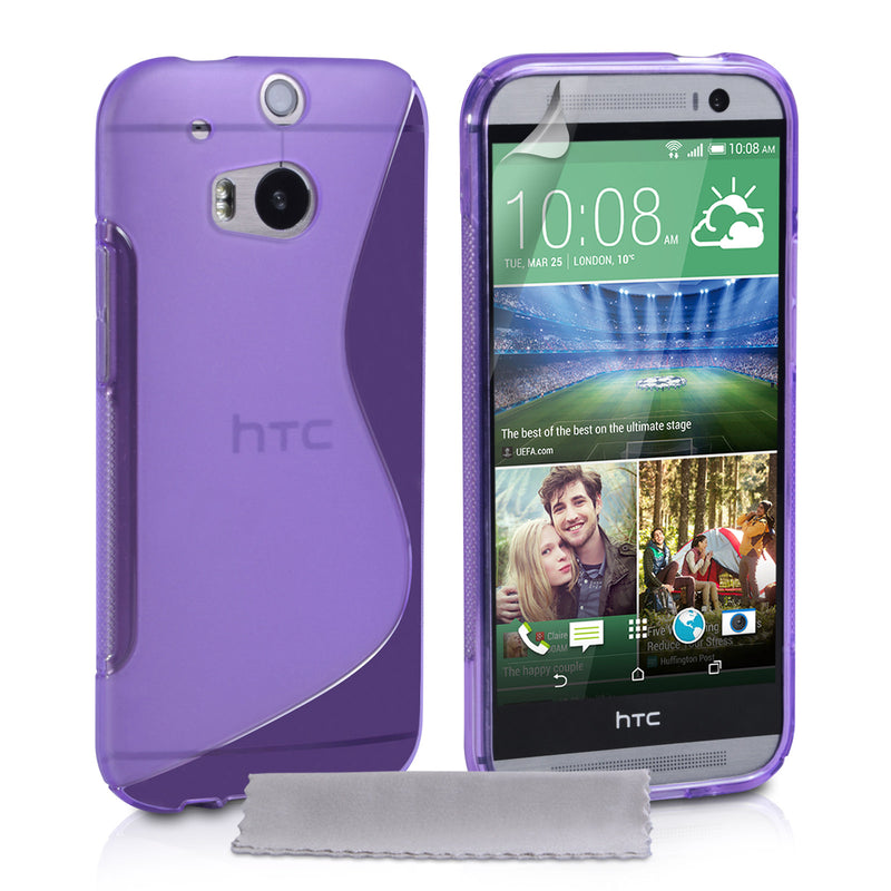 Caseflex HTC One M8 Silicone Gel S-Line Case - Purple