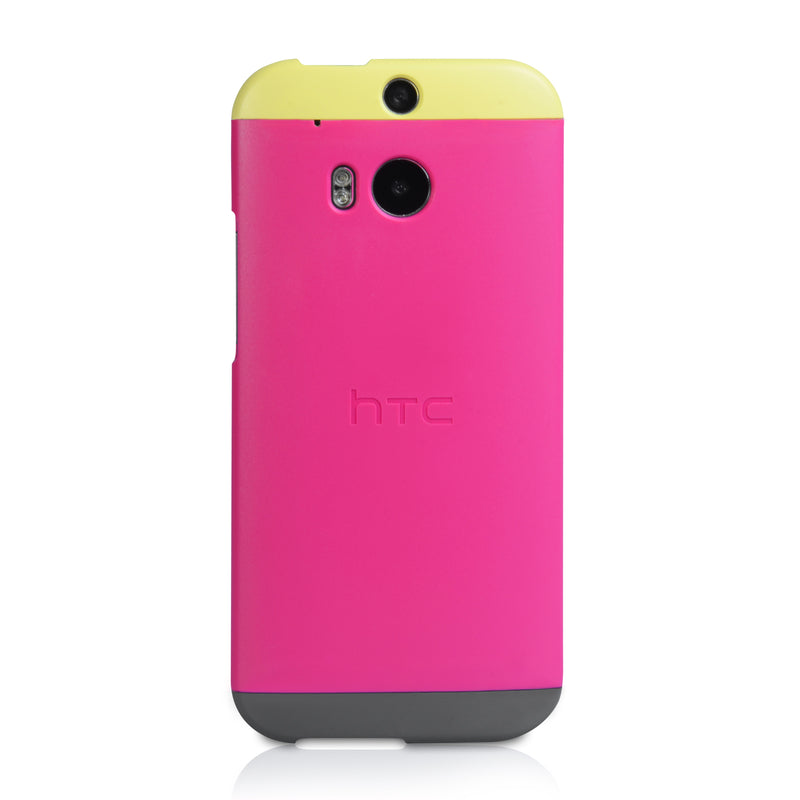 Official HTC One M8 Double Dip Hard Shell Case - Pink / Yellow