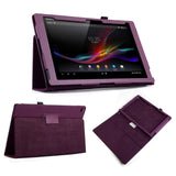 YouSave Sony Xperia Z2 Tablet Textured Faux Leather Stand Case Purple 