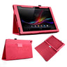 Yousave Accessories Sony Xperia Z2 Tablet Textured Leather-Effect Stand Case - Hot Pink