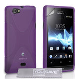 YouSave Accessories Sony Xperia Miro Silicone Gel X-Line Case - Purple