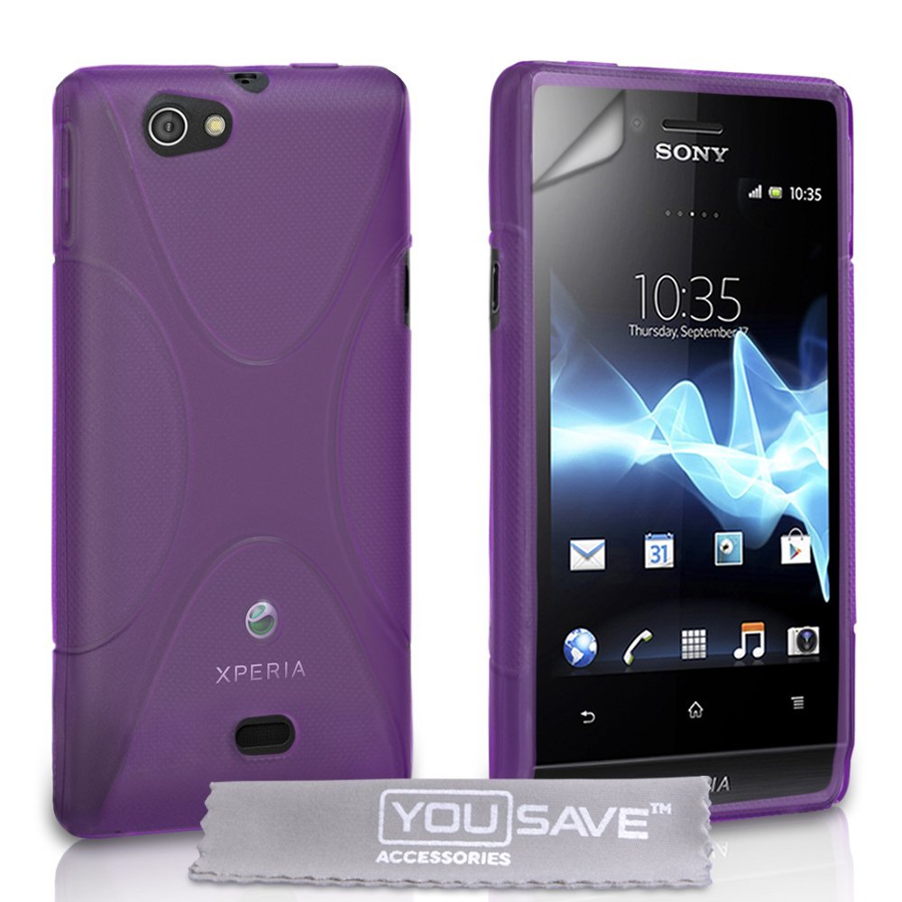 YouSave Accessories Sony Xperia Miro Silicone Gel X-Line Case - Purple
