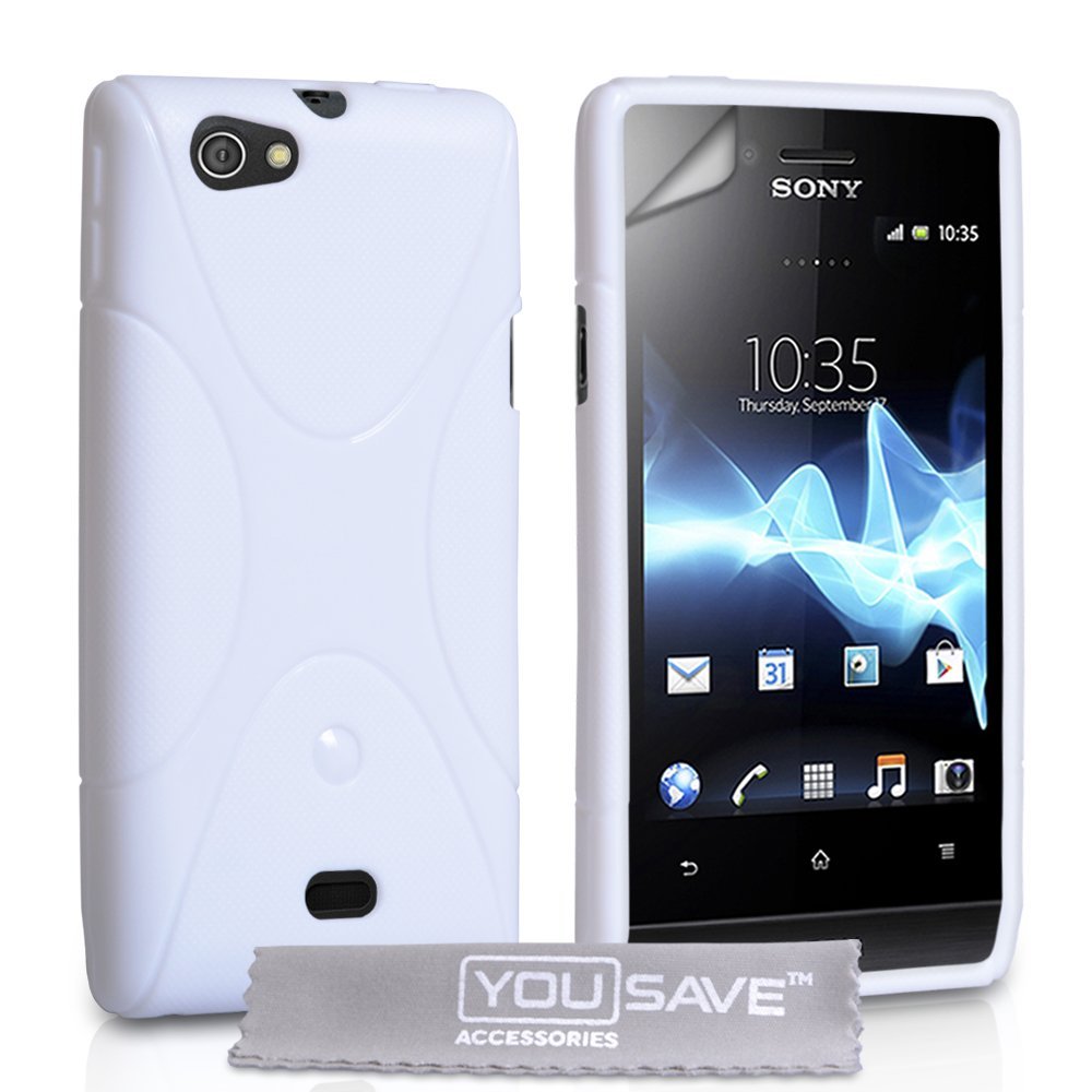 YouSave Accessories Sony Xperia Miro Silicone Gel X-Line Case - White
