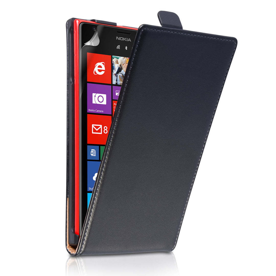Caseflex Nokia Lumia 1520 Real Leather Flip Case - Black