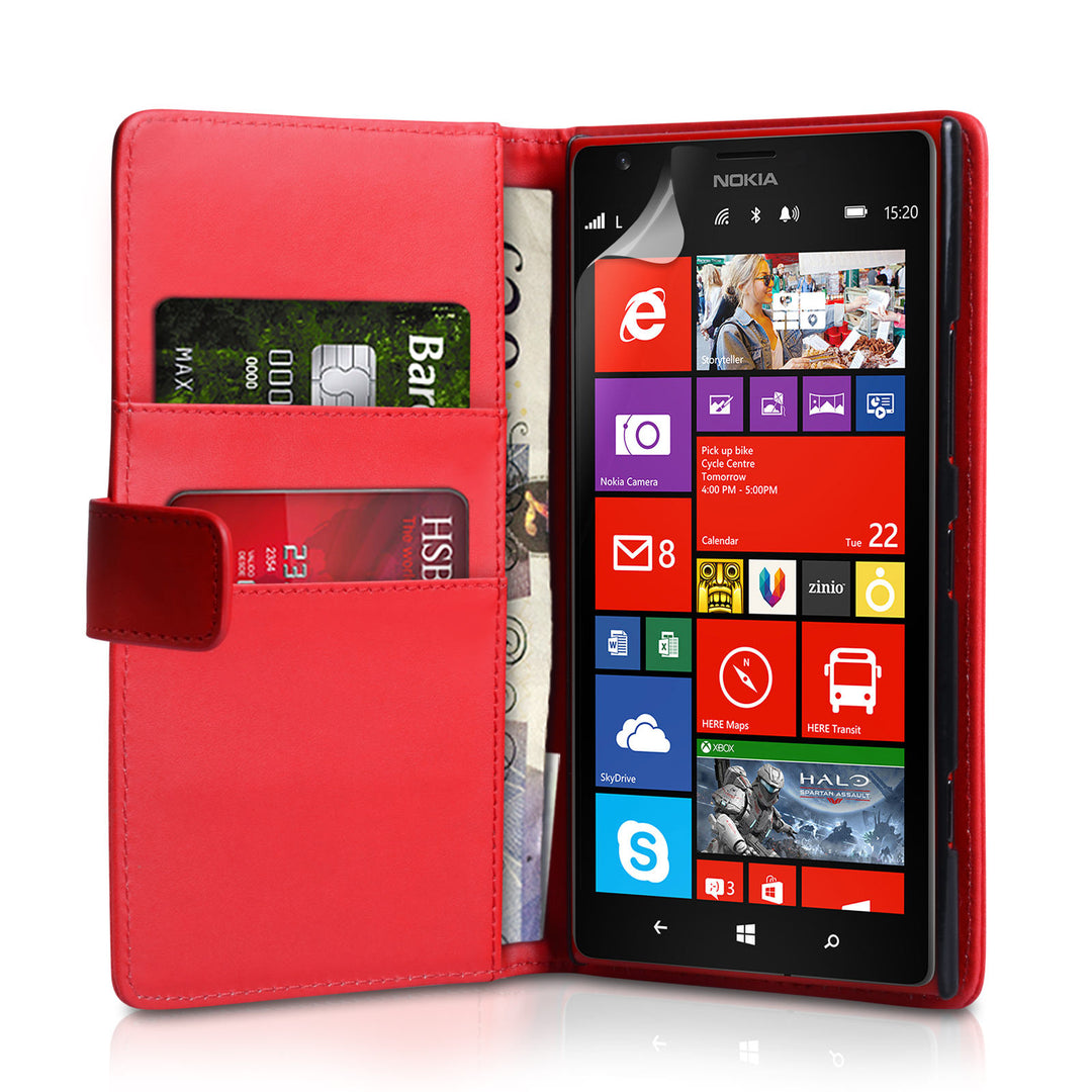 YouSave Accessories Nokia Lumia 1520 Leather-Effect Wallet Case - Red