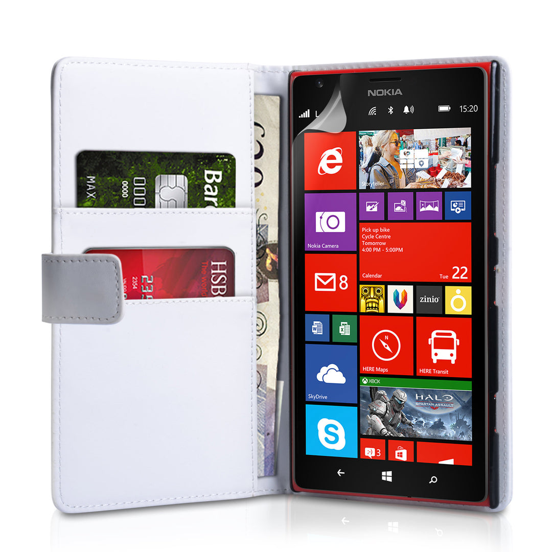 YouSave Nokia Lumia 1520 Leather-Effect Wallet Case - White