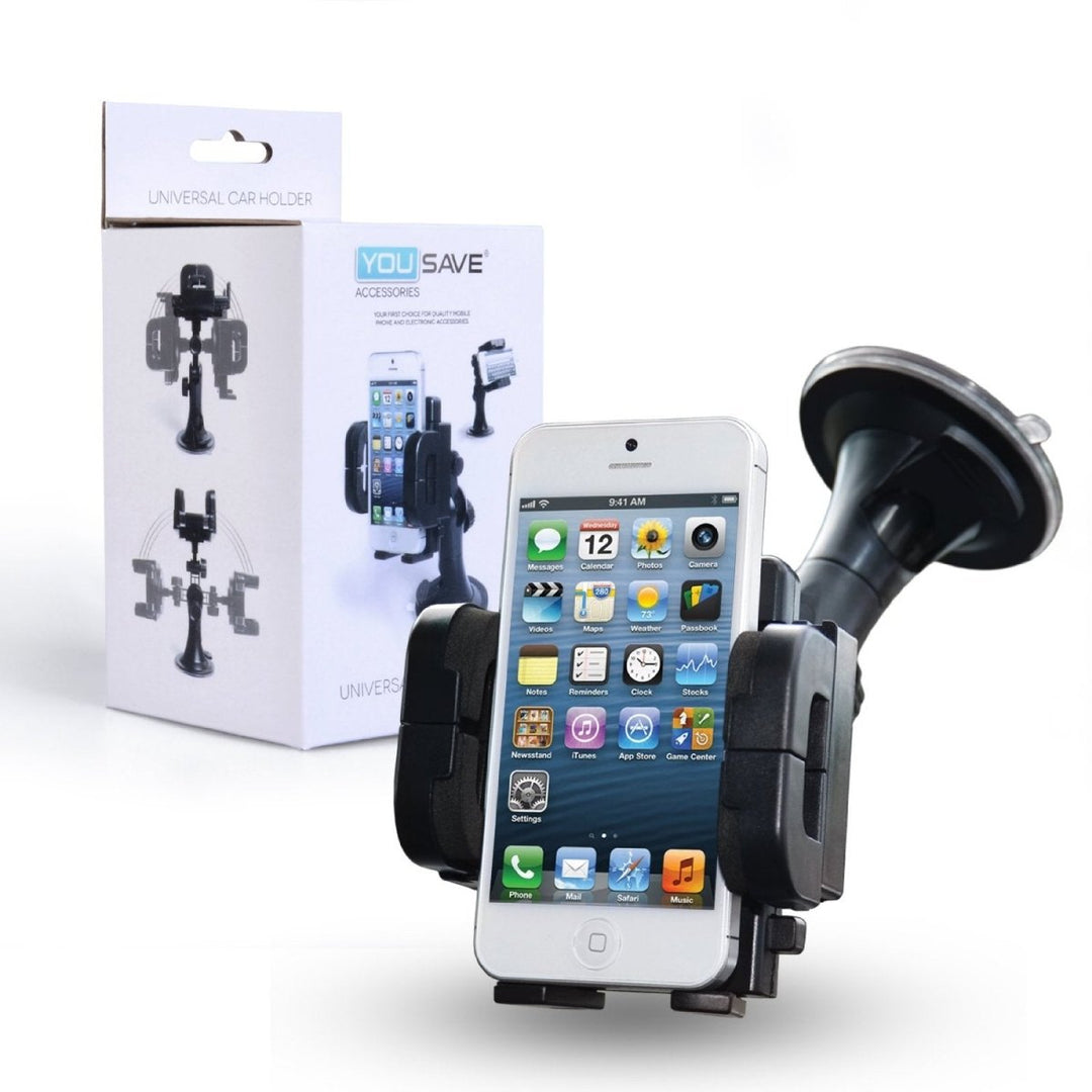 Yousave Accessories Iphone 6 And 6s Plastic Car Holder - Black - Mobile Madhouse