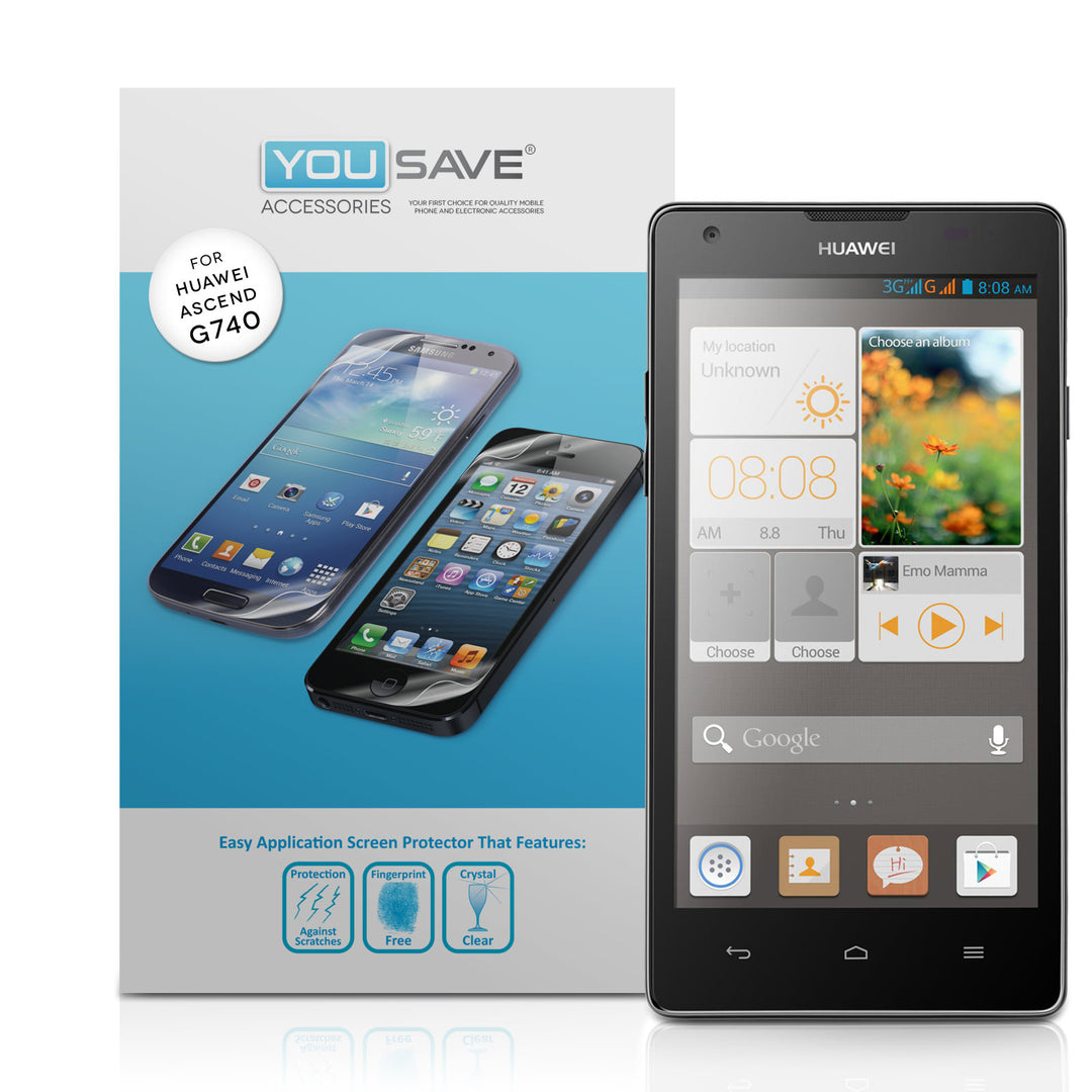 YouSave Accessories Huawei Ascend G740 Screen Protectors x5