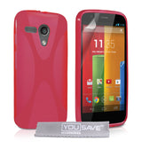 YouSave Accessories Motorola Moto G Silicone Gel X-Line Case - Red