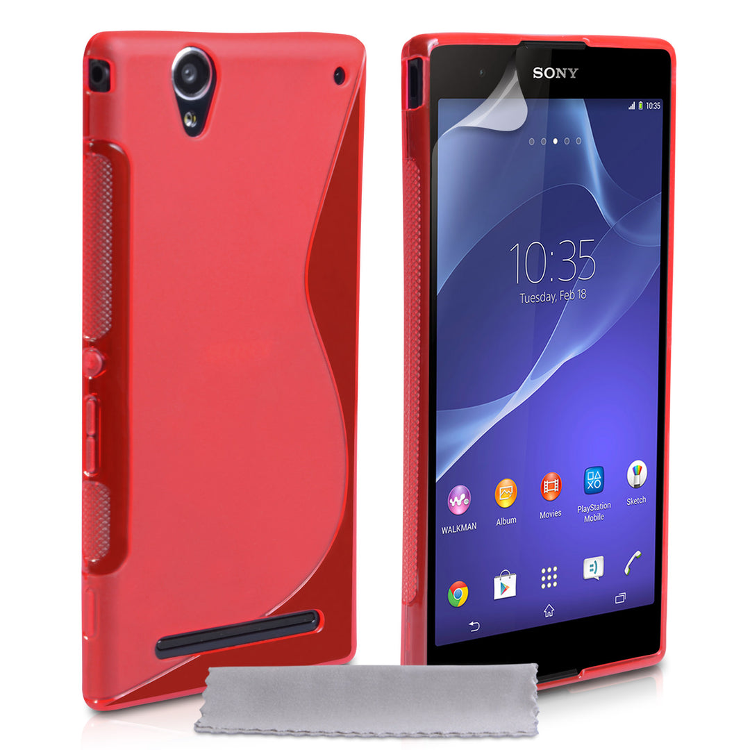 Caseflex Sony Xperia T2 Ultra Silicone Gel S-Line Case - Red