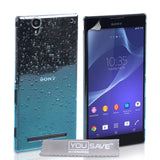 YouSave Sony Xperia T2 Ultra Raindrop Hard Case - Blue-Clear